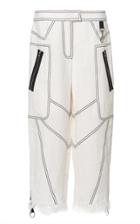 Andrew Gn Contrast Stitch Fringed Culottes