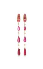Carol Kauffmann Amazonia 18k Gold Pink Tourmaline And Diamond Earrings