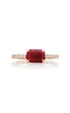 Moda Operandi Shay 18k Rose Gold Ruby Emerald Cut Ring Size: 2.5