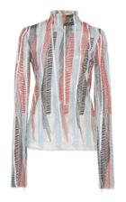 Giambattista Valli Sequined Embroidered Tulle Turtleneck