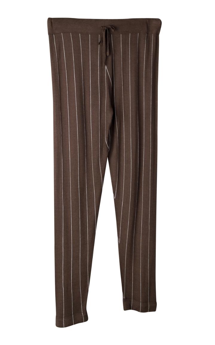 Tuinch Ribbed Waist Cashmere Blend Straight Leg Pants