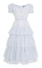 Moda Operandi Thierry Colson Visconti Embroidered Cotton Midi Dress Size: Xs