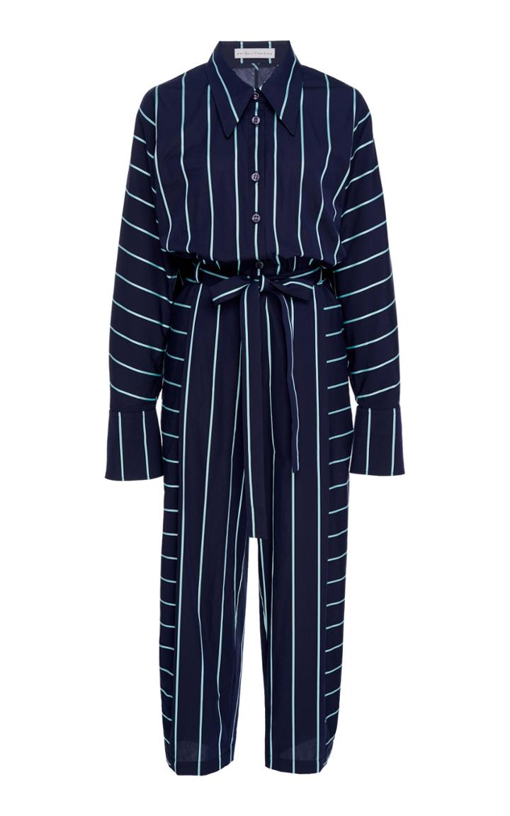 Palmer/harding Palmer//harding Solo Striped Cotton-poplin Jumpsuit