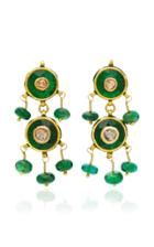 Amrapali Gold Earrings With Diamond And Emerald