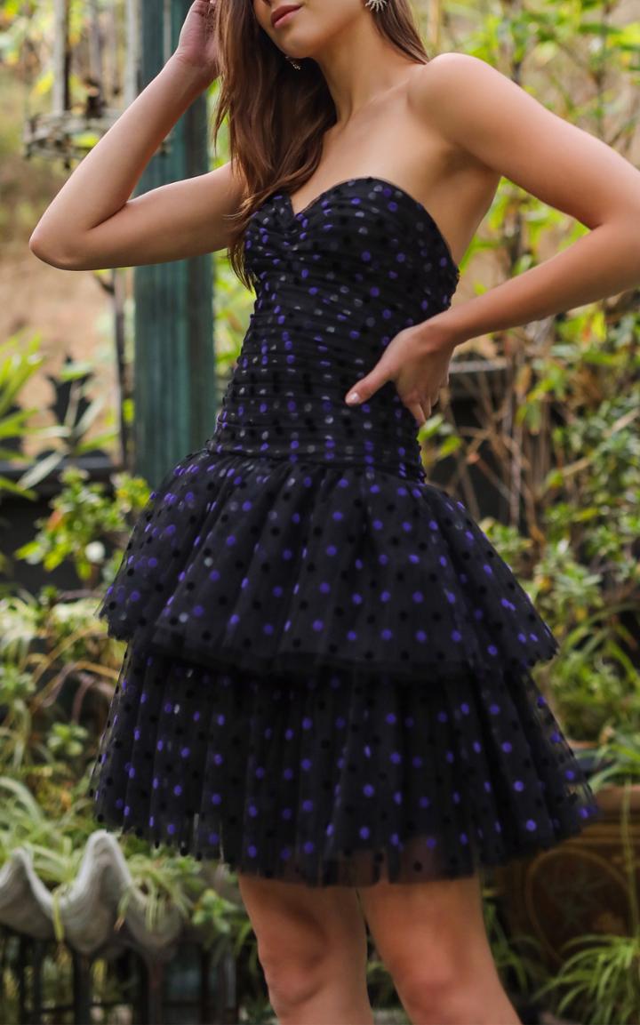 Monique Lhuillier Strapless Tiered Dress