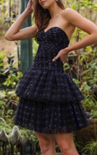 Monique Lhuillier Strapless Tiered Dress