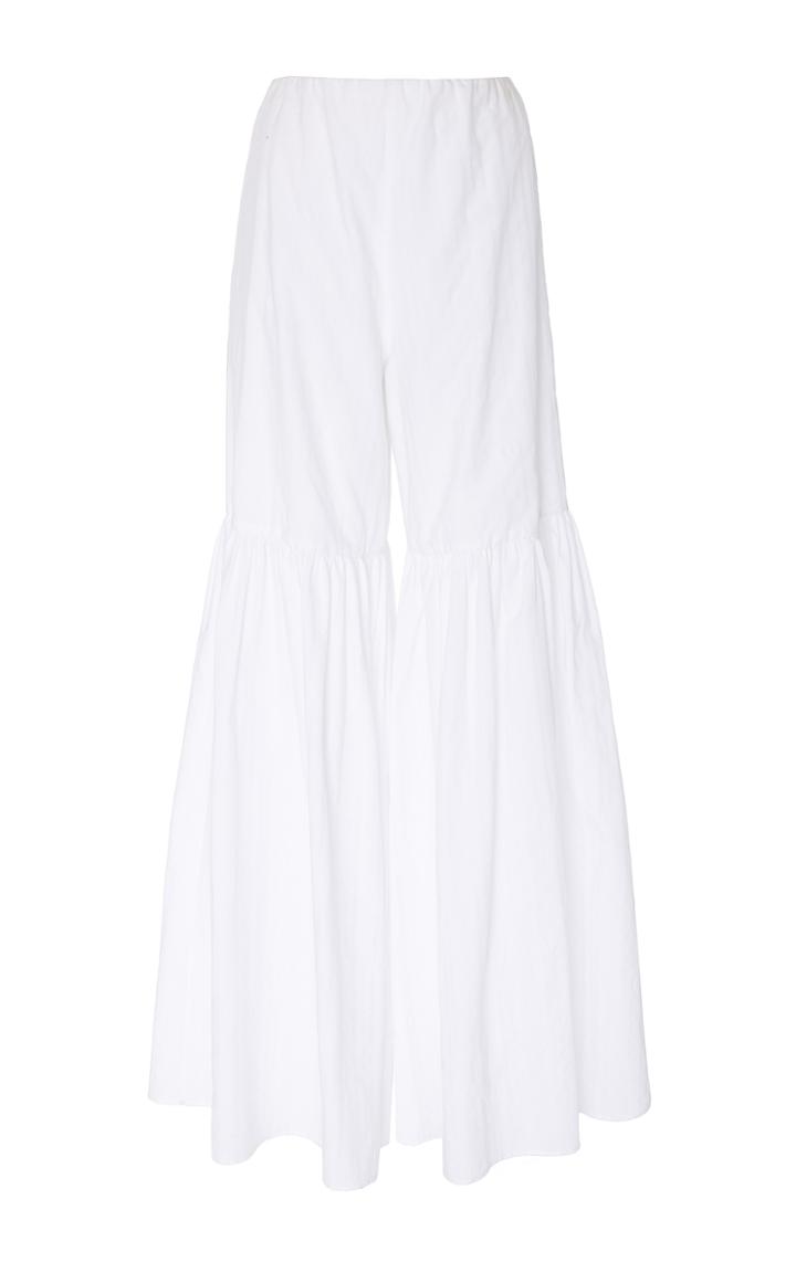 Caroline Constas Summer Sheered Wide Leg Pants