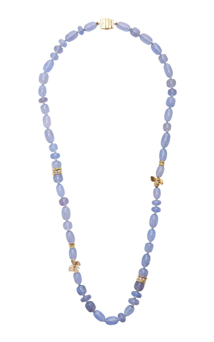 Mimi So 18k Gold Chalcedony And Diamond Necklace