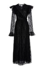 Giambattista Valli Long Sleeve Chantilly Lace Midi Dress