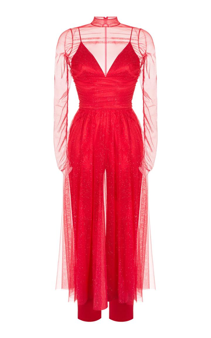 Rasario Tulle Overlay Jumpsuit