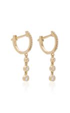 Ef Collection 14k Gold And Diamond Huggie Teardrop Earrings