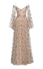 Luisa Beccaria Embroidered Tulle Ramage Long Dress