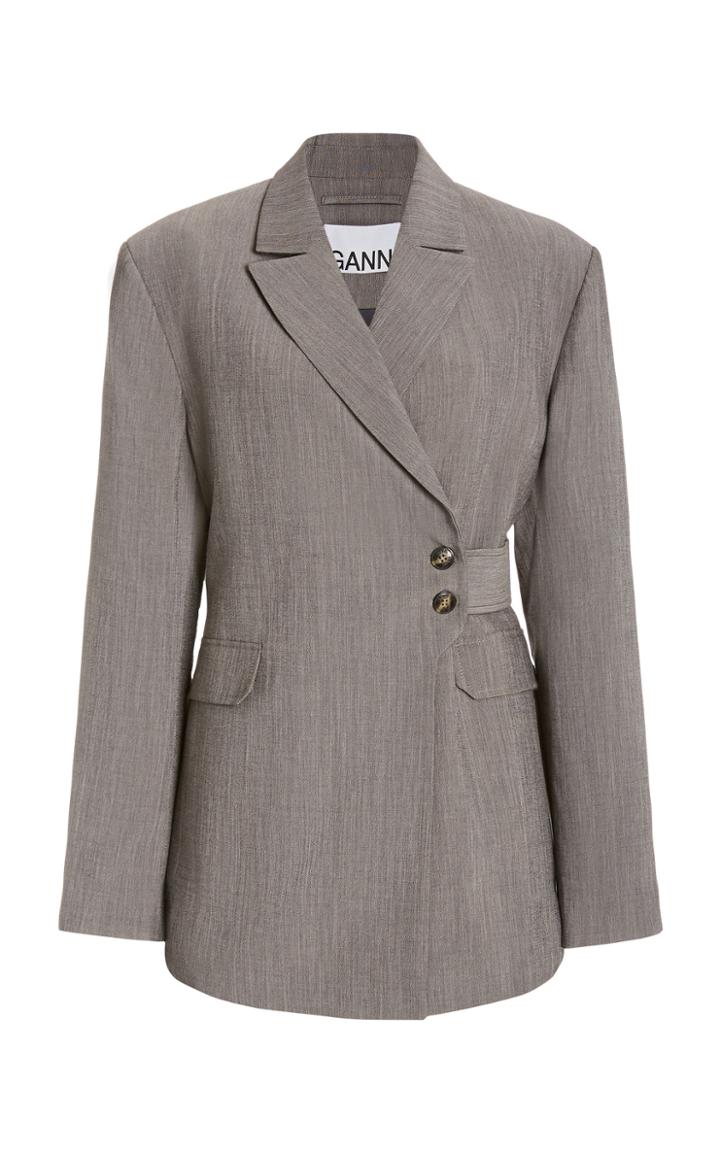 Ganni Melange Crepe Blazer