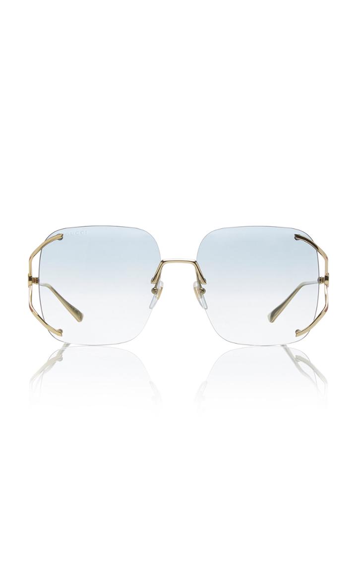 Gucci Rimless Square-frame Metal Sunglasses
