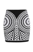 Balmain Geometric Crepe Mini Skirt