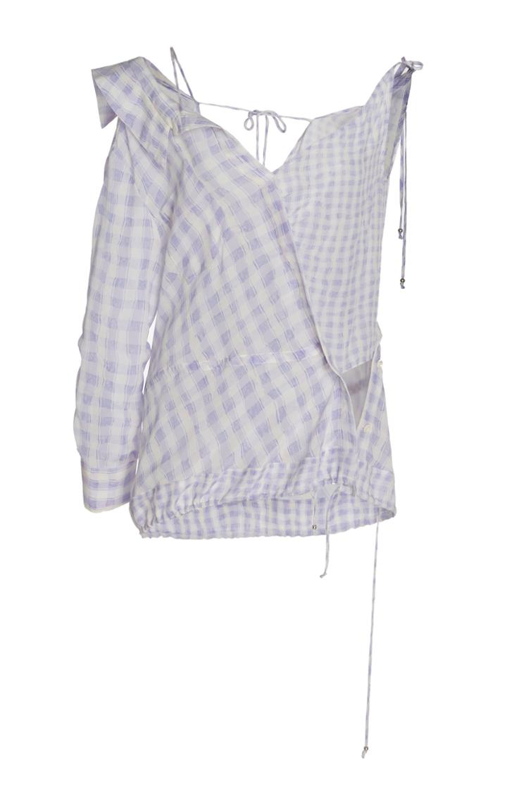 Altuzarra Nola Gingham Silk Top