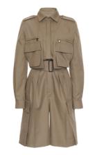 Moda Operandi Max Mara Anzio Cotton-gabardine Utility Short Jumpsuit Size: 2