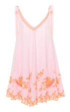 Juliet Dunn Embroidered Low Back Cotton Swing Dress