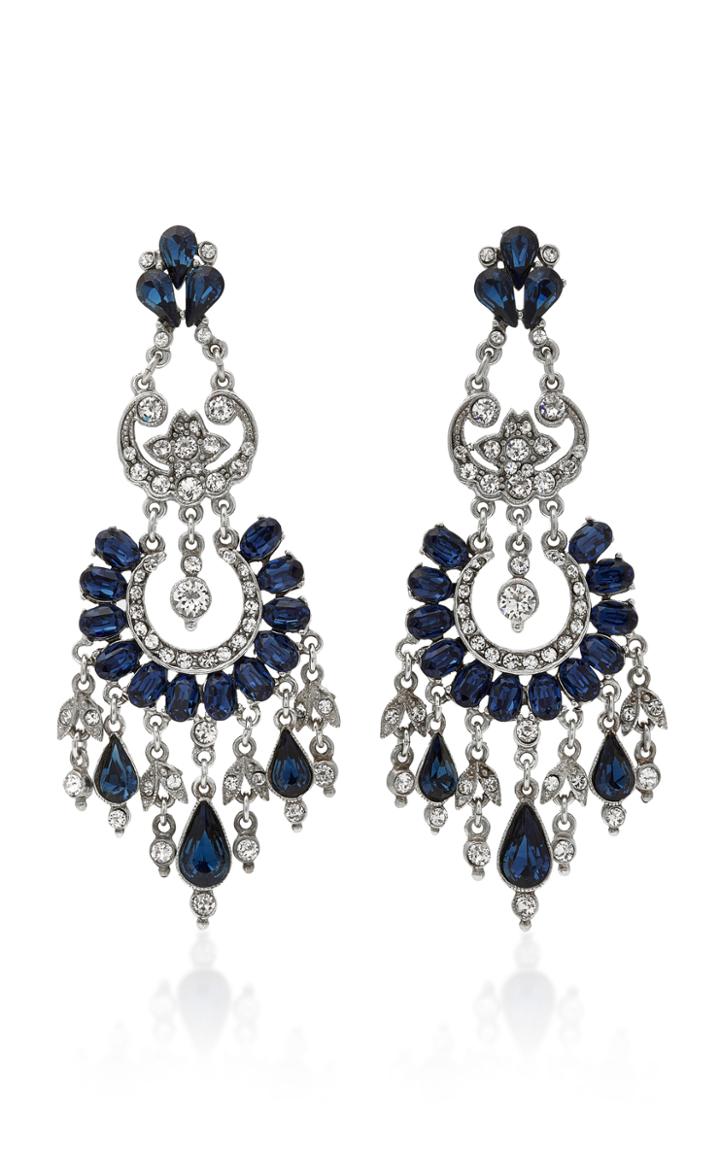 Ben Amun Silver-tone Crystal Earrings