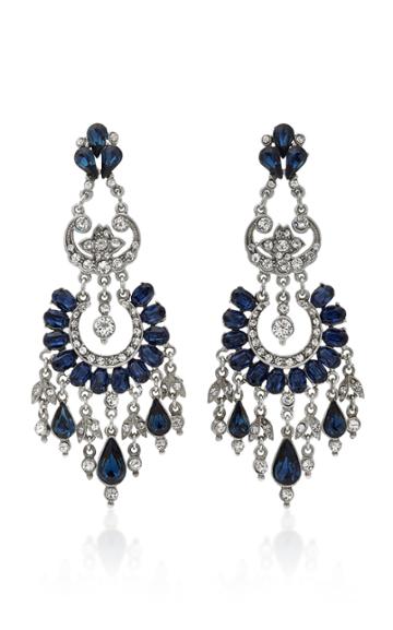 Ben Amun Silver-tone Crystal Earrings