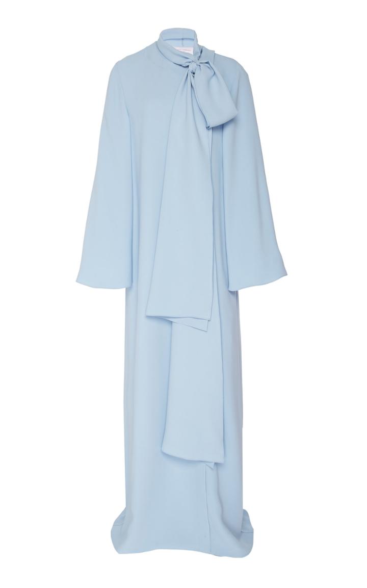 Carolina Herrera Moda Exclusive Full Sleeve Silk Caftan With Neck Tie