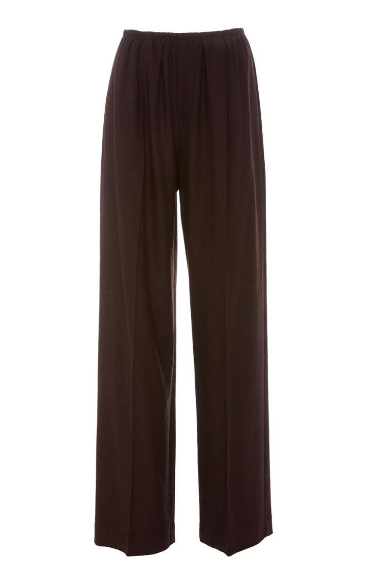 Vince Elastic-waist Wide-leg Flannel Pants