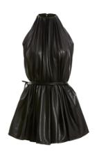 Ellery Pleated Vegan Leather Halter Top