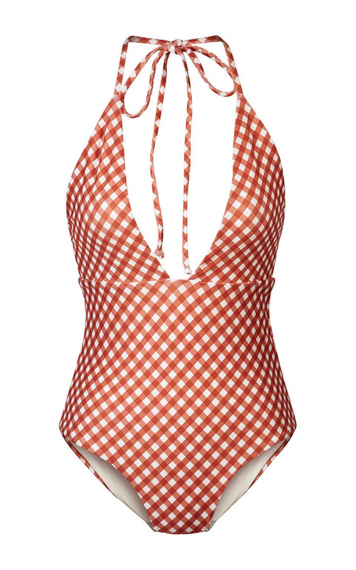 Camp Cove Annie Gingham V-neck One Piece