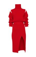 Moda Operandi Brandon Maxwell Knit Wool-blend Cutout Midi Dress