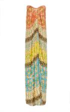 Monique Lhuillier Printed Strapless Silk-blend Lame Gown