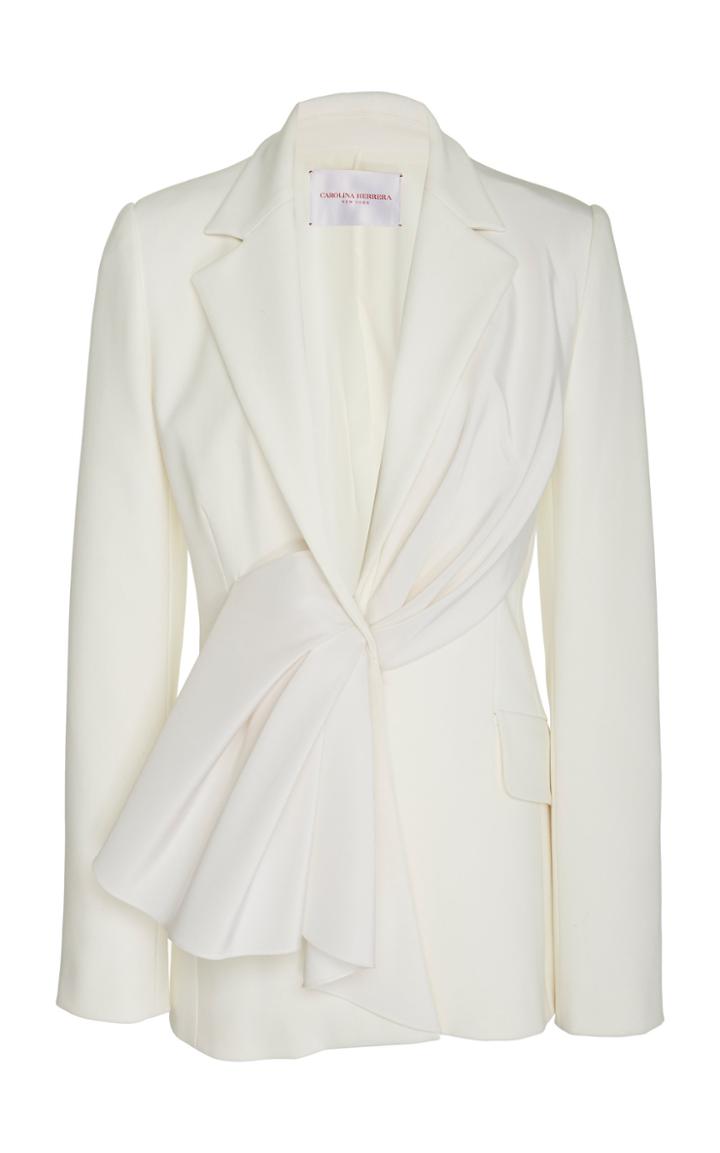 Carolina Herrera Draped Notched Lapel Crepe Blazer