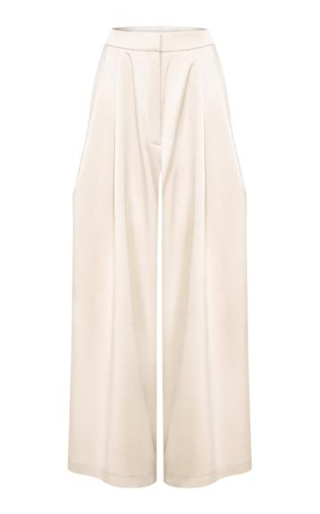 Abadia Signature Wide-leg Satin Crepe Pants