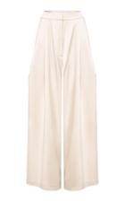 Abadia Signature Wide-leg Satin Crepe Pants
