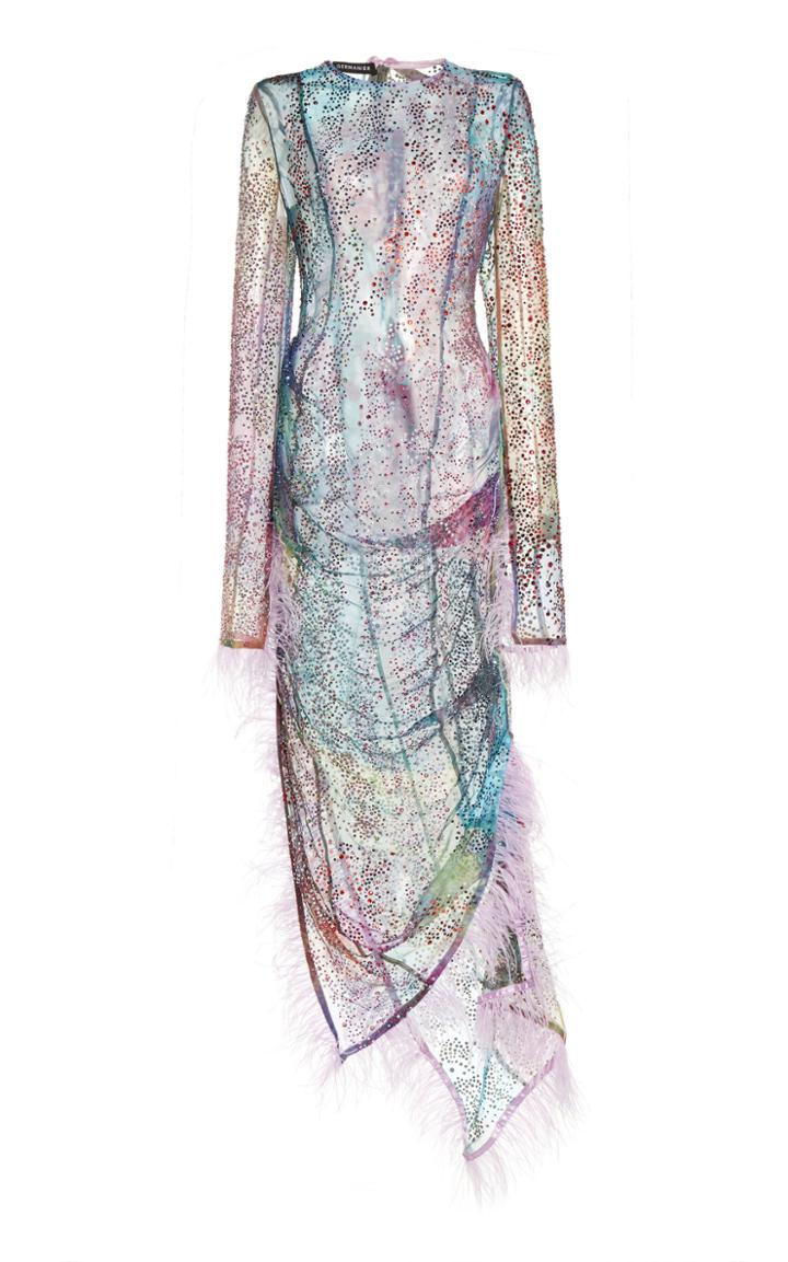 Moda Operandi Germanier Asymmetrical Feather Dress