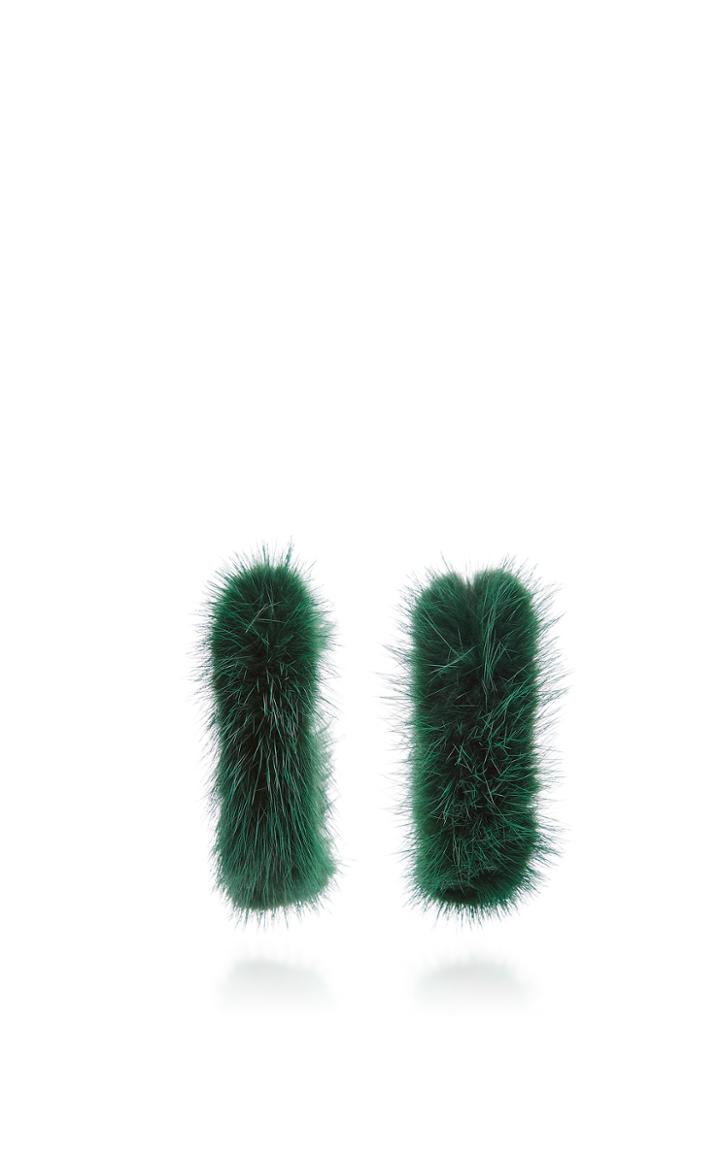 Ranjana Khan Green Fur Hoops