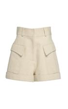 Moda Operandi Victoria Beckham Tailored Cotton Linen High-rise Shorts Size: 4