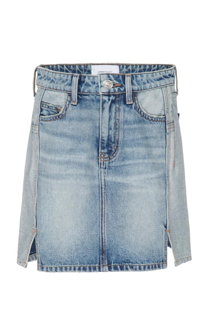 Current/elliott Reversed Mashed Denim Mini Skirt