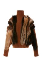Sally Lapointe Felted Wool Cashmere Mesh Fox Sweater