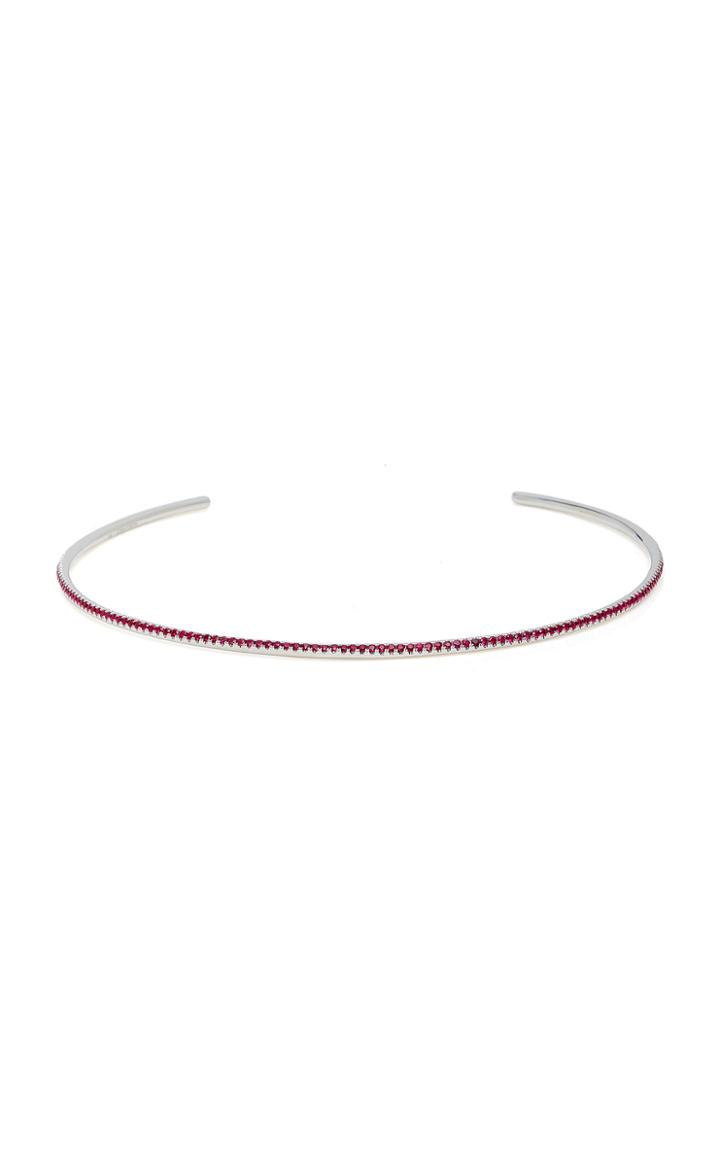 Susan Foster 18k White Gold Ruby Choker