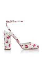 Prada Floral Block Heel Pumps