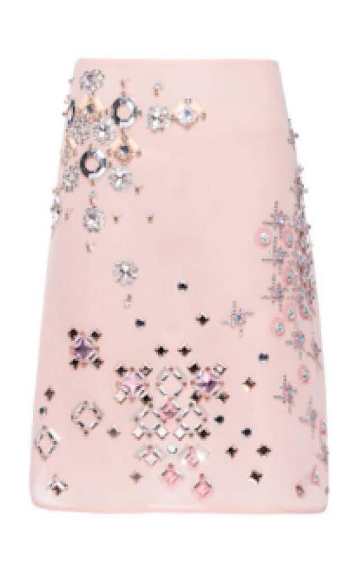 Moda Operandi Miu Miu Embroidered Jersey Skirt