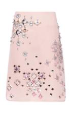 Moda Operandi Miu Miu Embroidered Jersey Skirt
