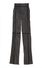 Salvatore Ferragamo Leather Grid Nabuk Straight Leg Trousers