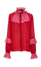 Anna Sui Georgette Medley Embellished Top
