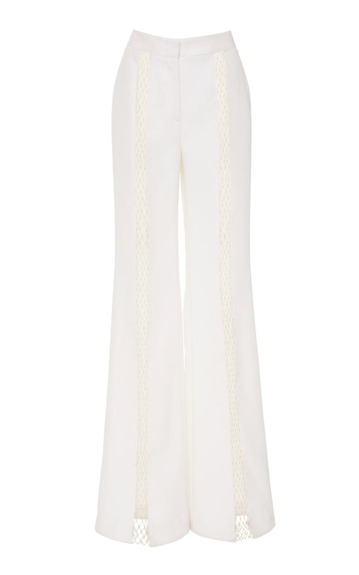 Moda Operandi Gabriela Hearst Fishnet-detailed Wool-blend Boot-cut Pants Size: 36