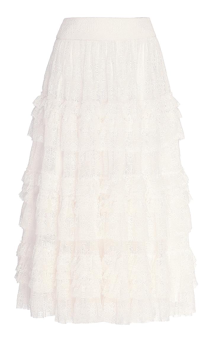 Moda Operandi Soonil Cream Lace Skirt Size: 0