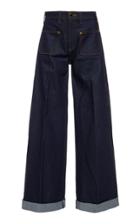 Khaite Ray High-rise Wide-leg Cuffed Jeans