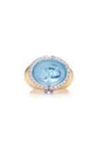 Vintage Faraone Carved Butterfly Topaz Ring