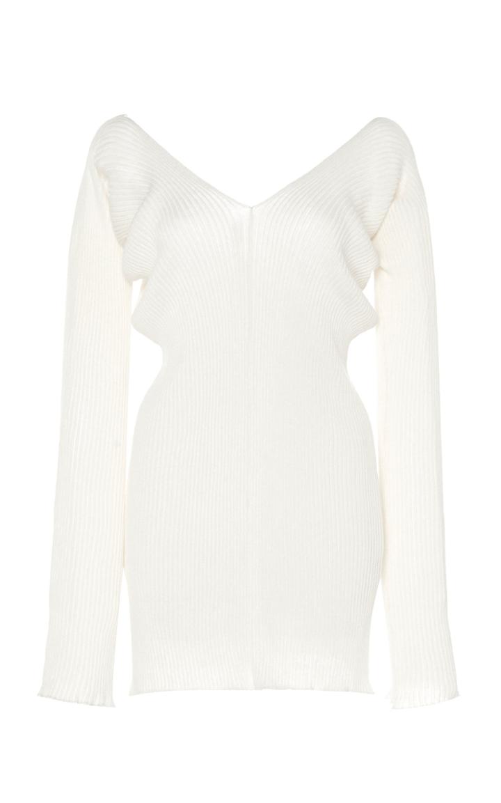Low Classic Off-the-shoulder Ribbed Linen-blend Top