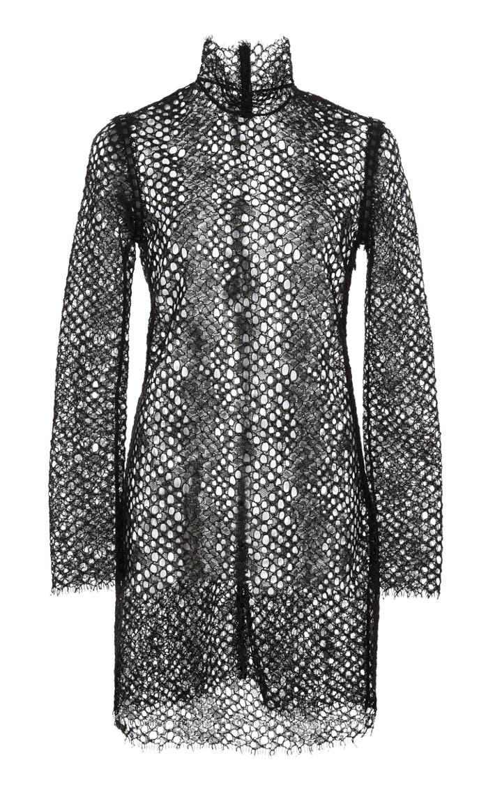 Alexander Wang Python Lace Turtleneck Mini Dress